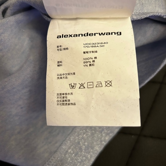 NWT Alexander Wang Short Sleeve Tee w/ Glitter Wash and Puff Logo M - Picture 9 of 16